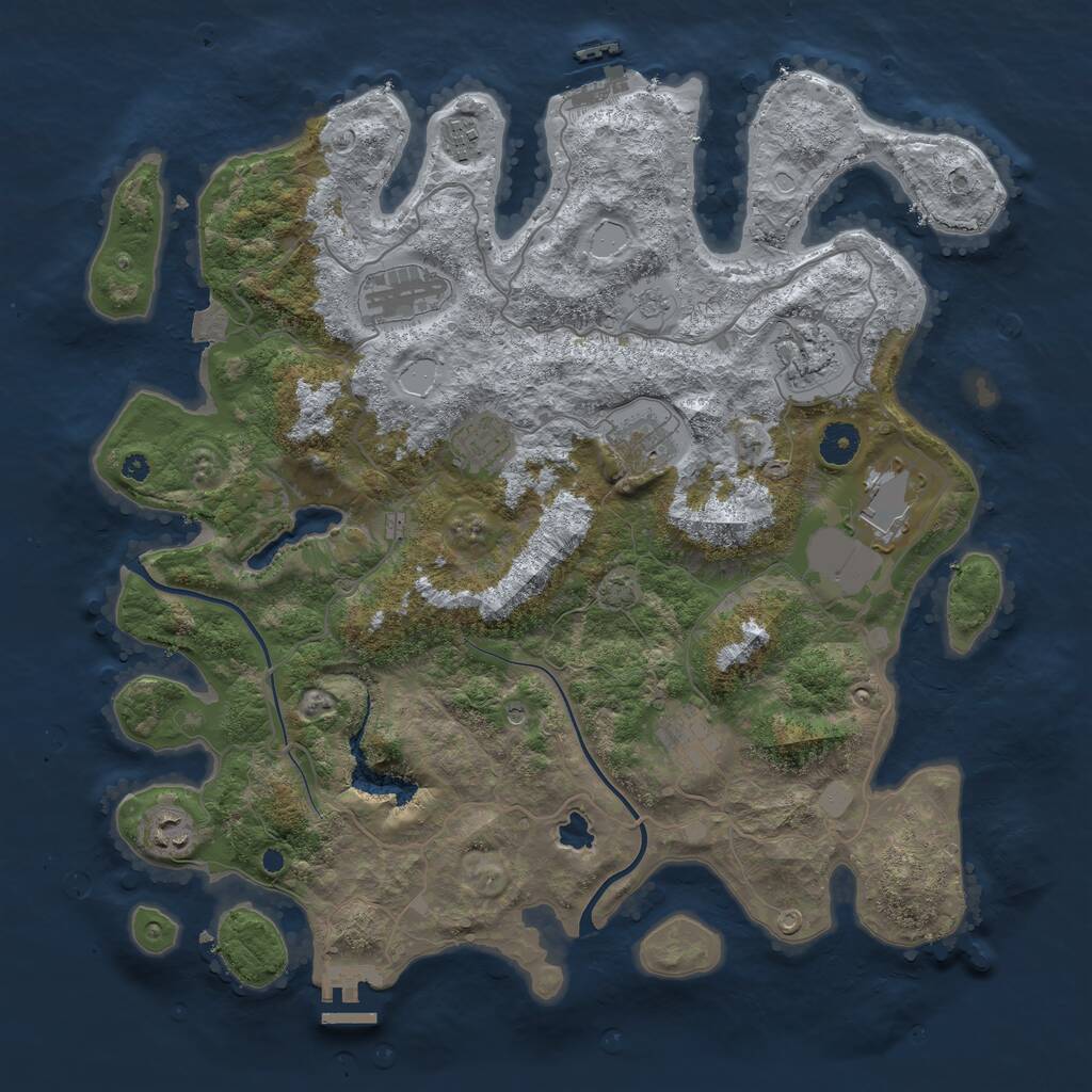 Rust Map: Procedural Map, Size: 4000, Seed: 1558034857, 14 Monuments