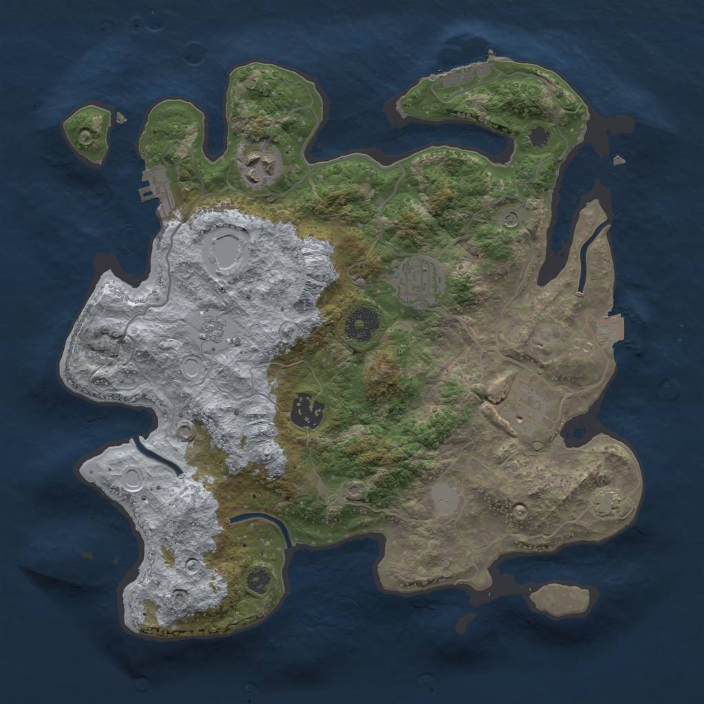 Rust Map: Procedural Map, Size: 3100, Seed: 1657159230, 12 Monuments