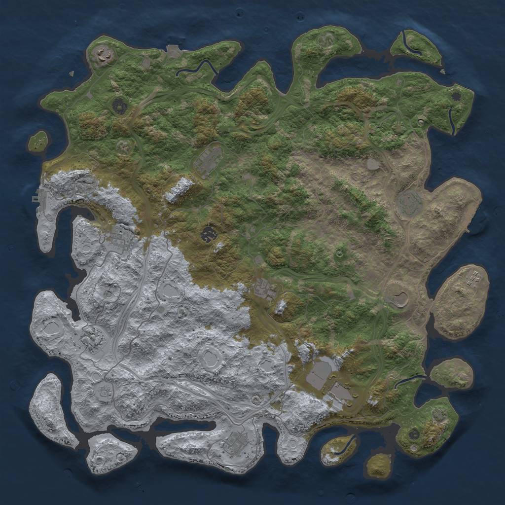 Rust Map: Procedural Map, Size: 4850, Seed: 659881625, 19 Monuments