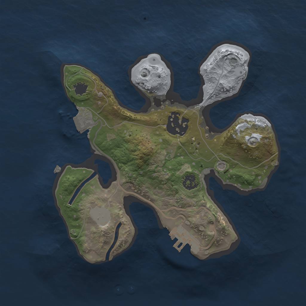 Rust Map: Procedural Map, Size: 2000, Seed: 155152433, 5 Monuments