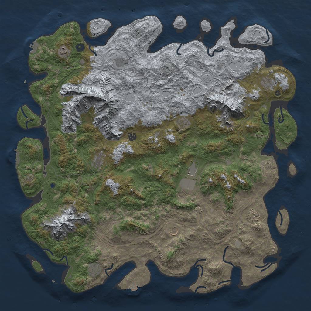Rust Map: Procedural Map, Size: 5500, Seed: 122023, 19 Monuments