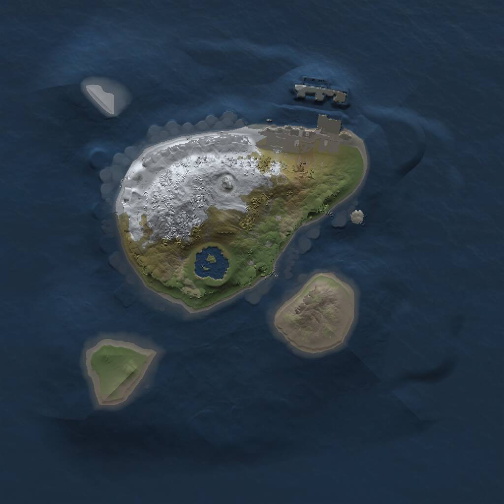 Rust Map: Procedural Map, Size: 1500, Seed: 1975589522, 2 Monuments