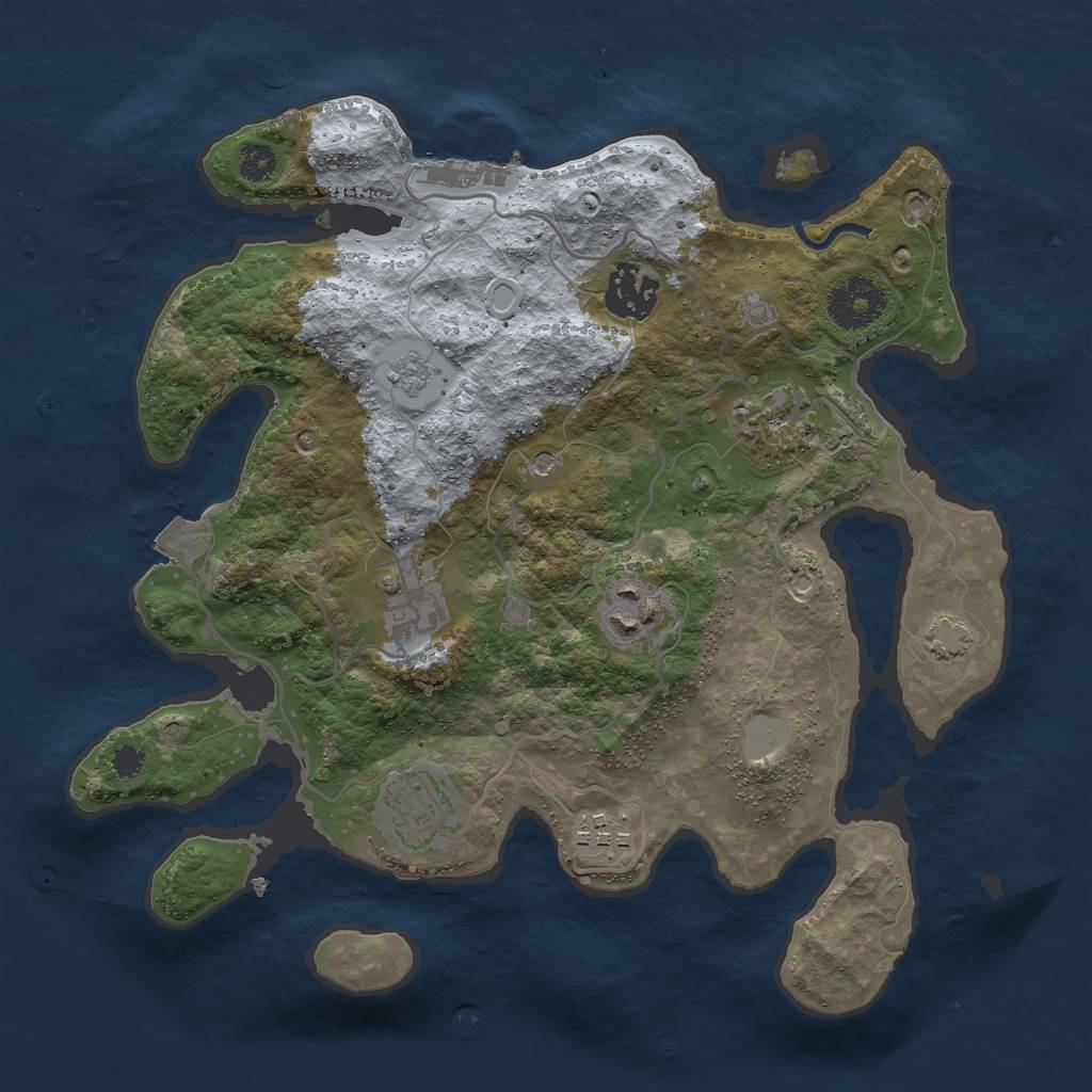 Rust Map: Procedural Map, Size: 3000, Seed: 1838159260, 13 Monuments
