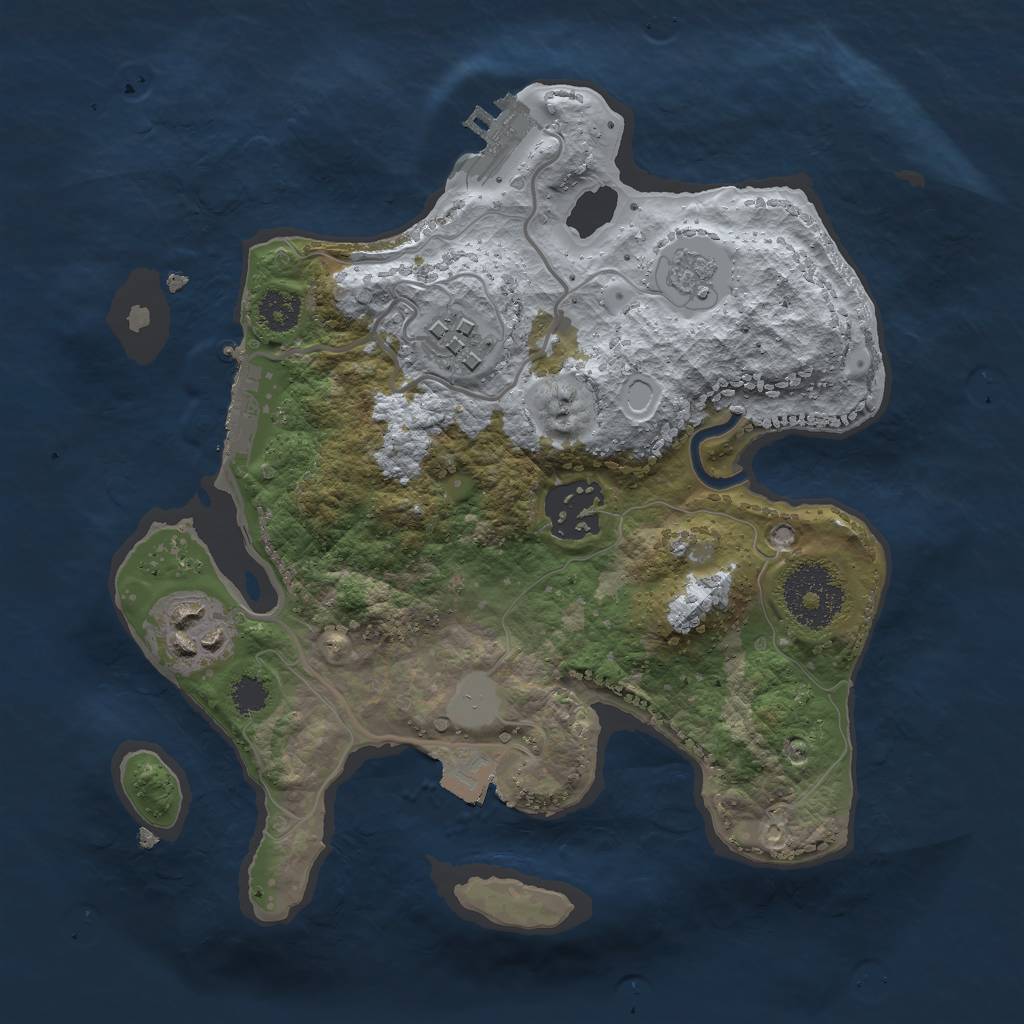 Rust Map: Procedural Map, Size: 2500, Seed: 3548, 9 Monuments