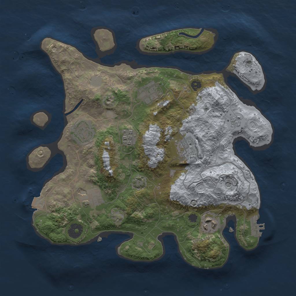 Rust Map: Procedural Map, Size: 3000, Seed: 12185, 13 Monuments