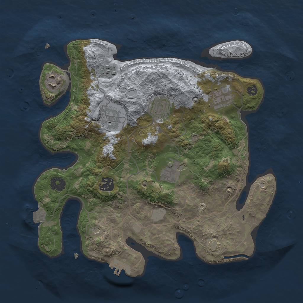 Rust Map: Procedural Map, Size: 3000, Seed: 3125079, 13 Monuments
