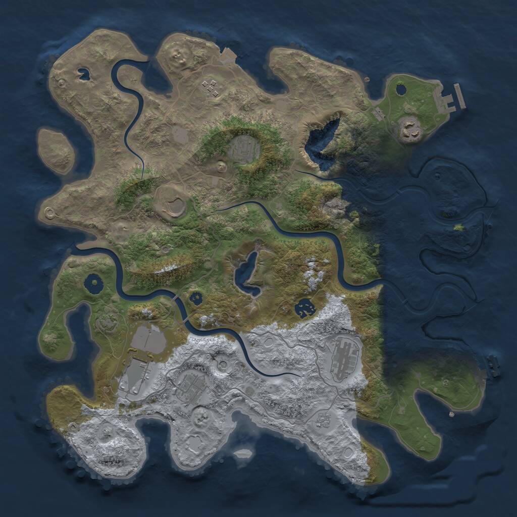 Rust Map: Procedural Map, Size: 4000, Seed: 20230514, 14 Monuments