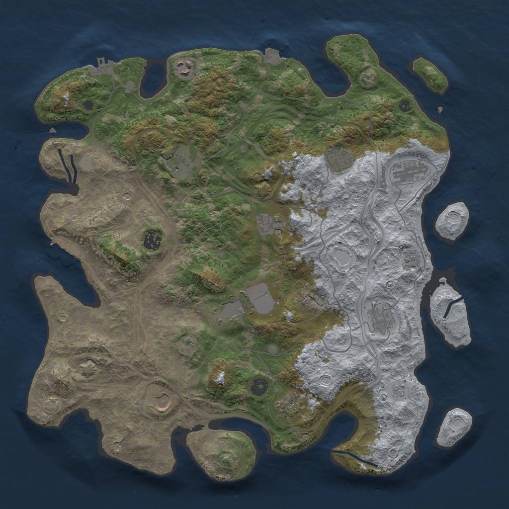 Rust Map: Procedural Map, Size: 4300, Seed: 31332918, 19 Monuments