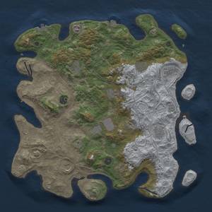 Thumbnail Rust Map: Procedural Map, Size: 4300, Seed: 31332918, 19 Monuments