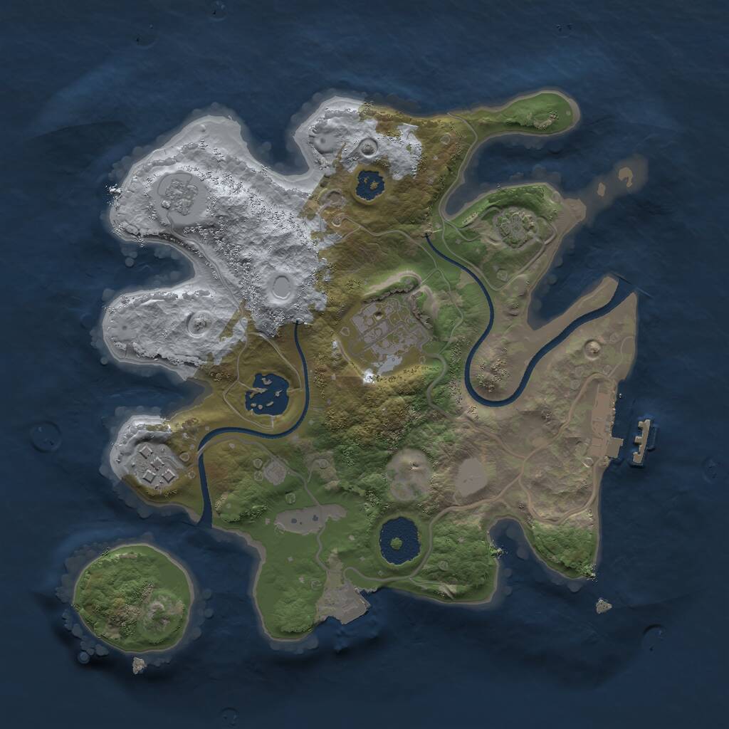 Rust Map: Procedural Map, Size: 2500, Seed: 1639379964, 7 Monuments
