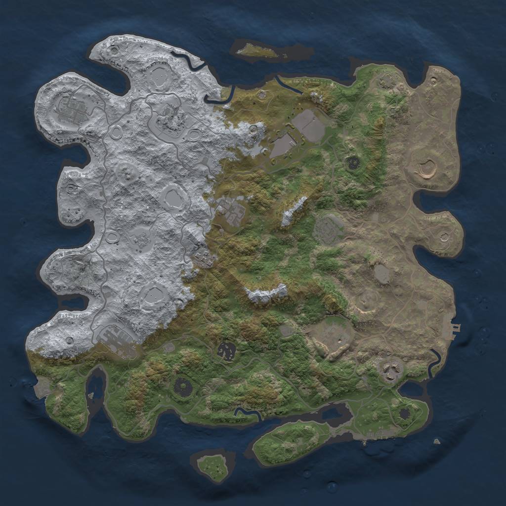 Rust Map: Procedural Map, Size: 4000, Seed: 1682183852, 19 Monuments