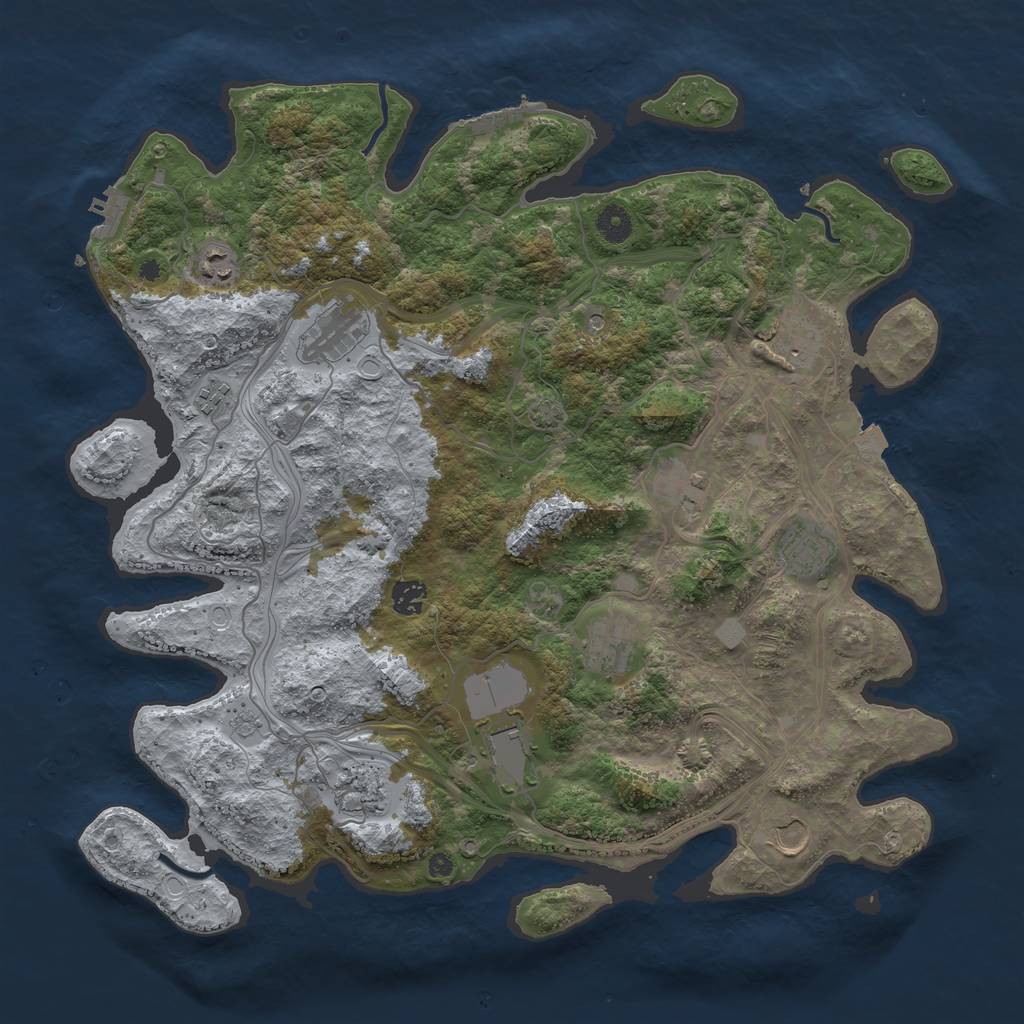 Rust Map: Procedural Map, Size: 4250, Seed: 414646665, 19 Monuments