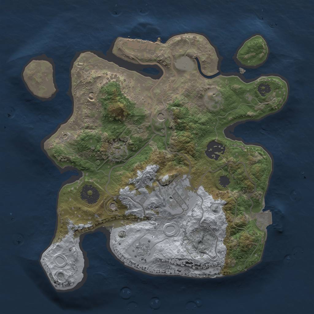 Rust Map: Procedural Map, Size: 2500, Seed: 78586743, 9 Monuments