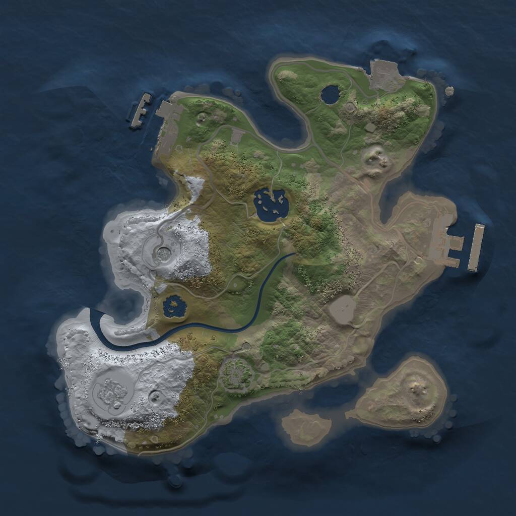Rust Map: Procedural Map, Size: 2200, Seed: 1276761939, 7 Monuments
