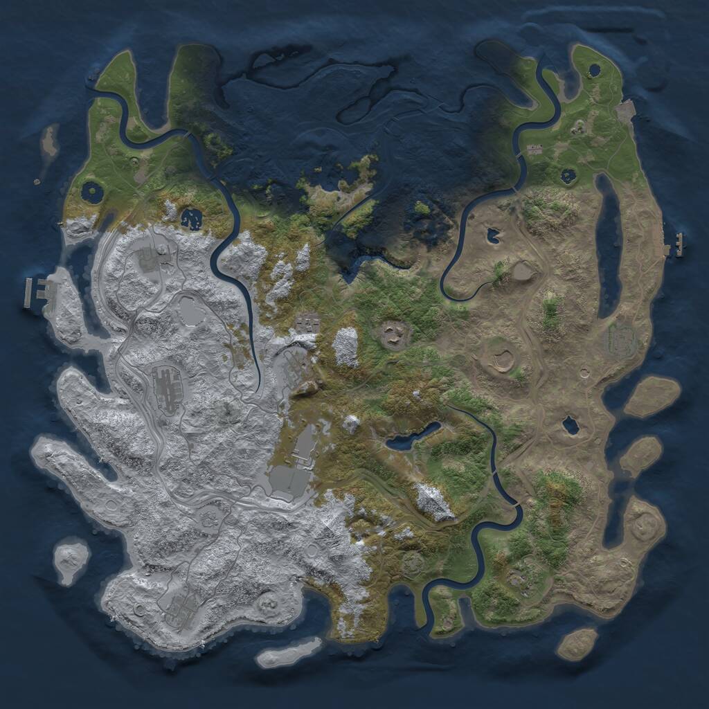 Rust Map: Procedural Map, Size: 4800, Seed: 1806775942, 17 Monuments