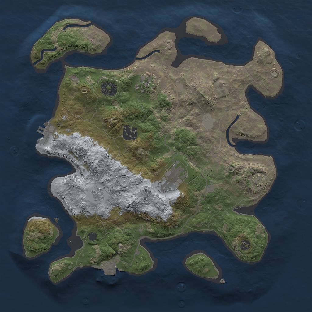 Rust Map: Procedural Map, Size: 3000, Seed: 18794, 9 Monuments