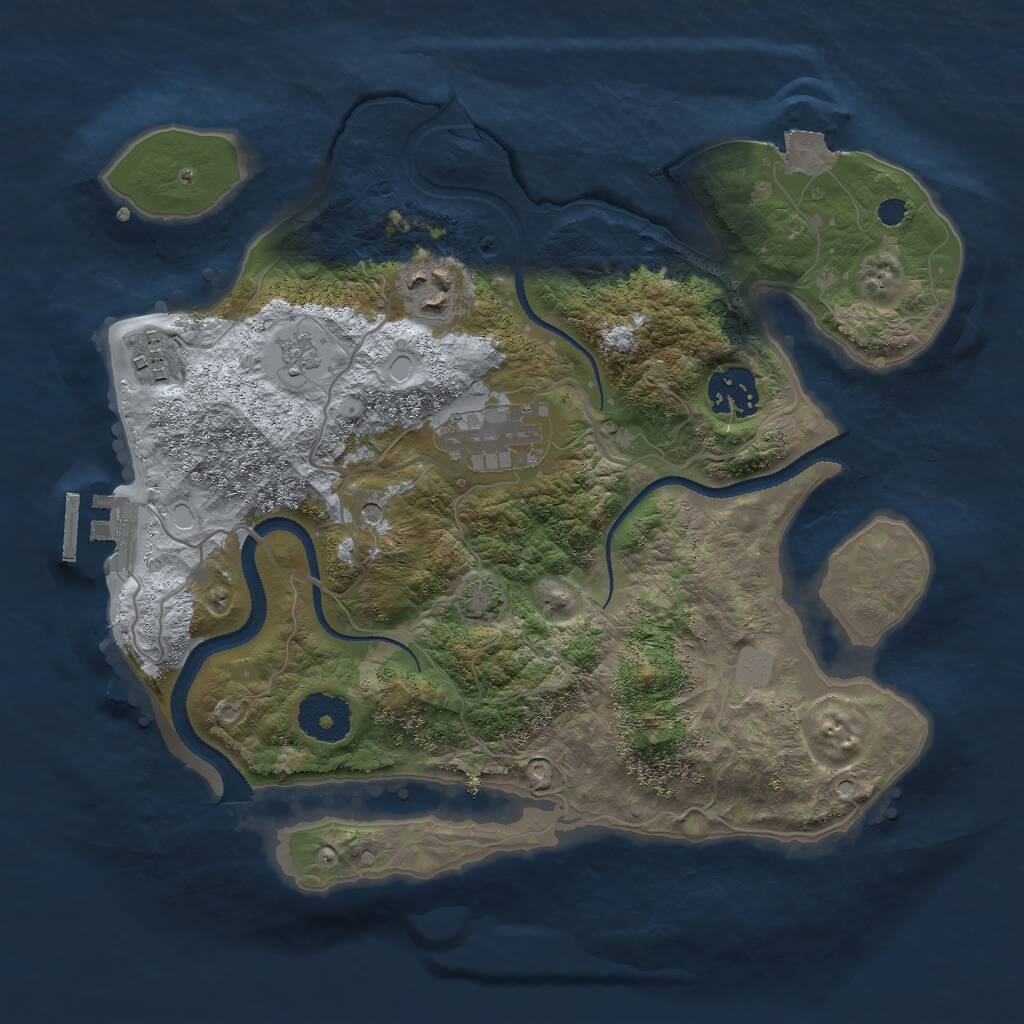 Rust Map: Procedural Map, Size: 3000, Seed: 849093593, 9 Monuments