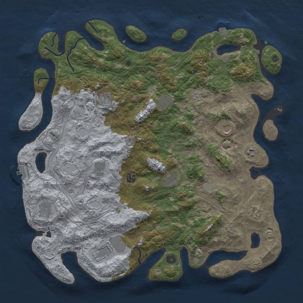 Rust Map: Procedural Map, Size: 4800, Seed: 71752585, 18 Monuments