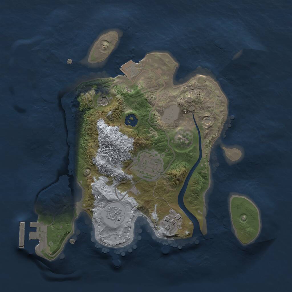 Rust Map: Procedural Map, Size: 2250, Seed: 1710773976, 6 Monuments