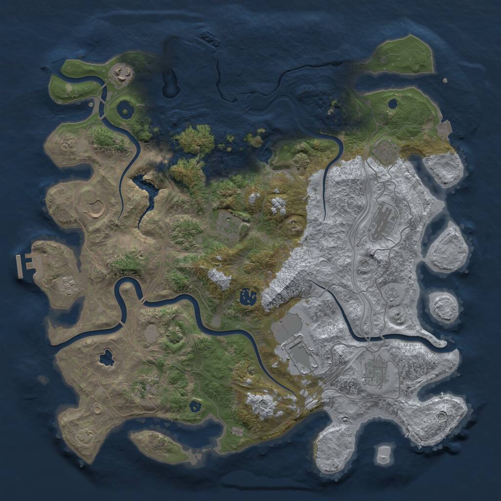 Rust Map: Procedural Map, Size: 4250, Seed: 16122023, 16 Monuments