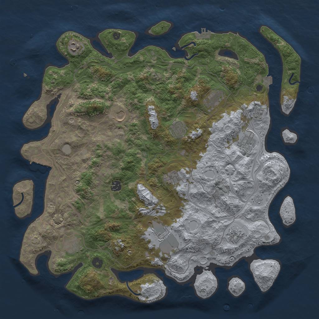 Rust Map: Procedural Map, Size: 4400, Seed: 211191256, 19 Monuments