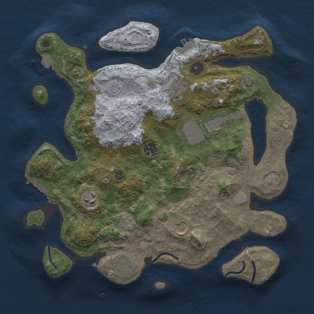 Rust Map: Procedural Map, Size: 3500, Seed: 577578676, 15 Monuments