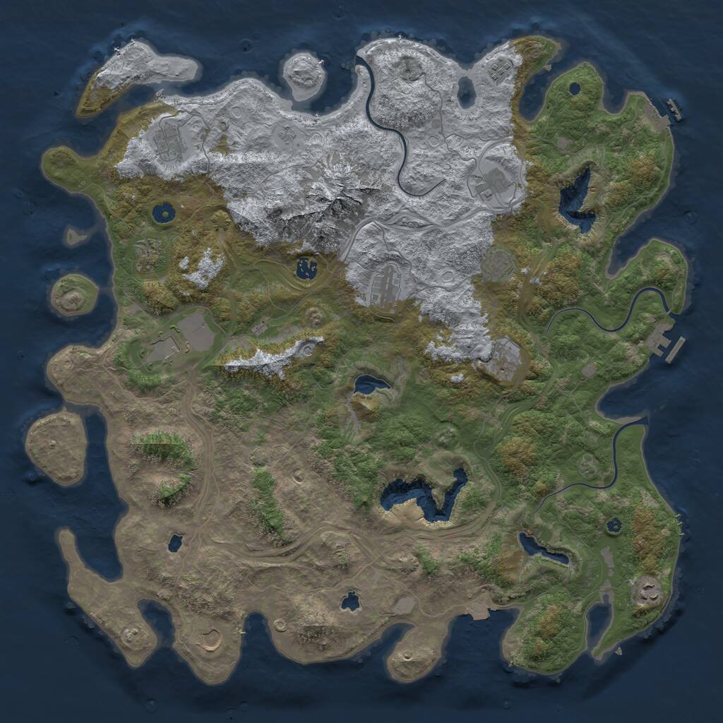 Rust Map: Procedural Map, Size: 5000, Seed: 156086401, 17 Monuments
