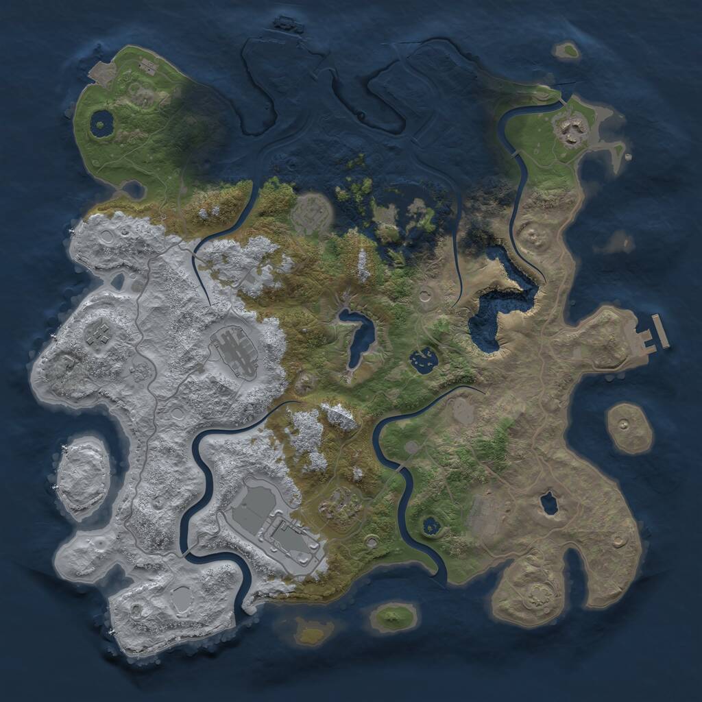 Rust Map: Procedural Map, Size: 4050, Seed: 260123470, 15 Monuments