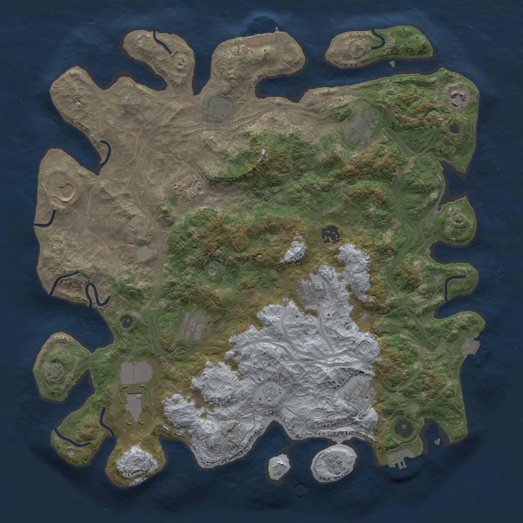 Rust Map: Procedural Map, Size: 4250, Seed: 20513, 19 Monuments