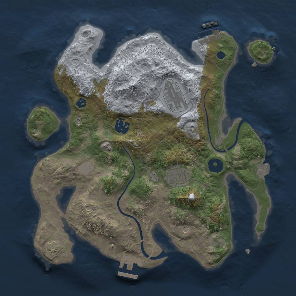 Rust Map: Procedural Map, Size: 3000, Seed: 23782137, 8 Monuments