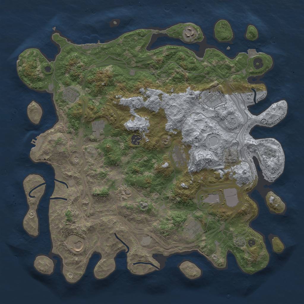 Rust Map: Procedural Map, Size: 4250, Seed: 841621, 19 Monuments