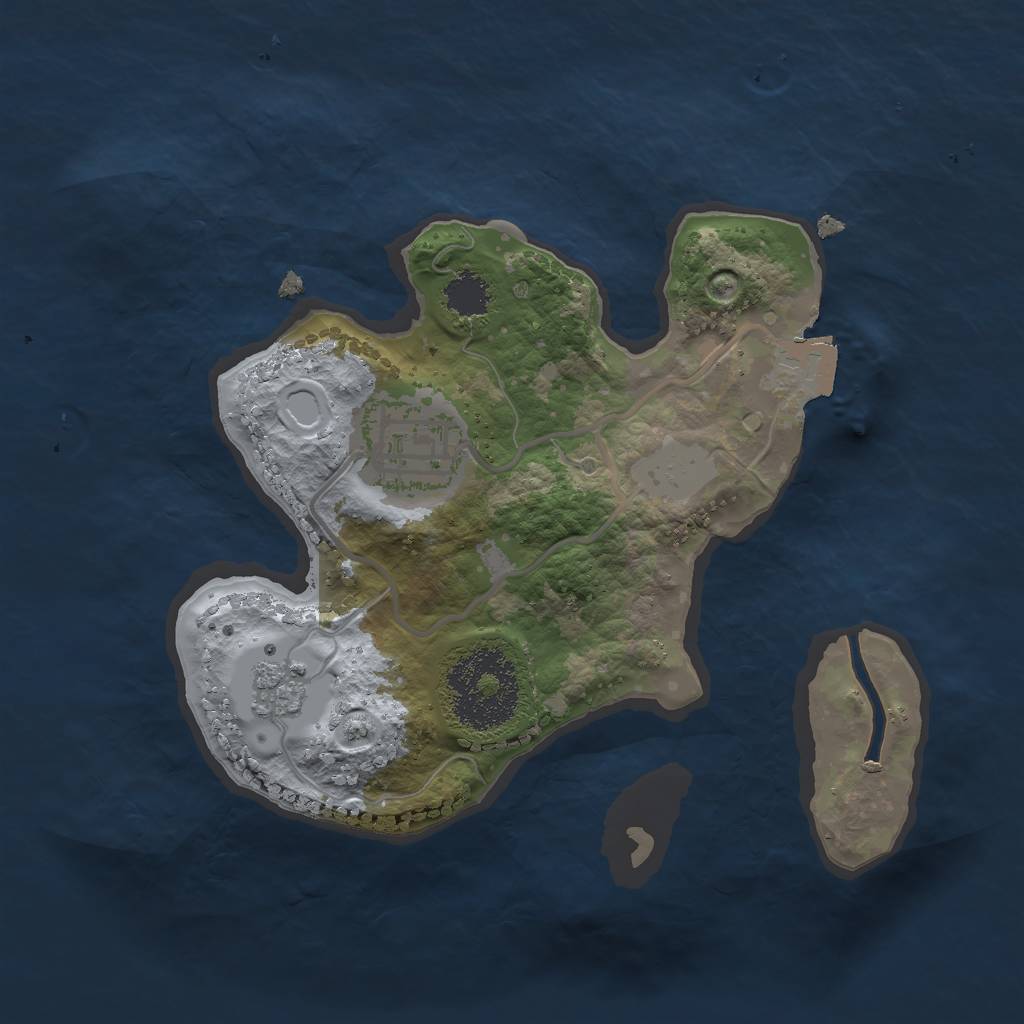 Rust Map: Procedural Map, Size: 2000, Seed: 802529992, 5 Monuments