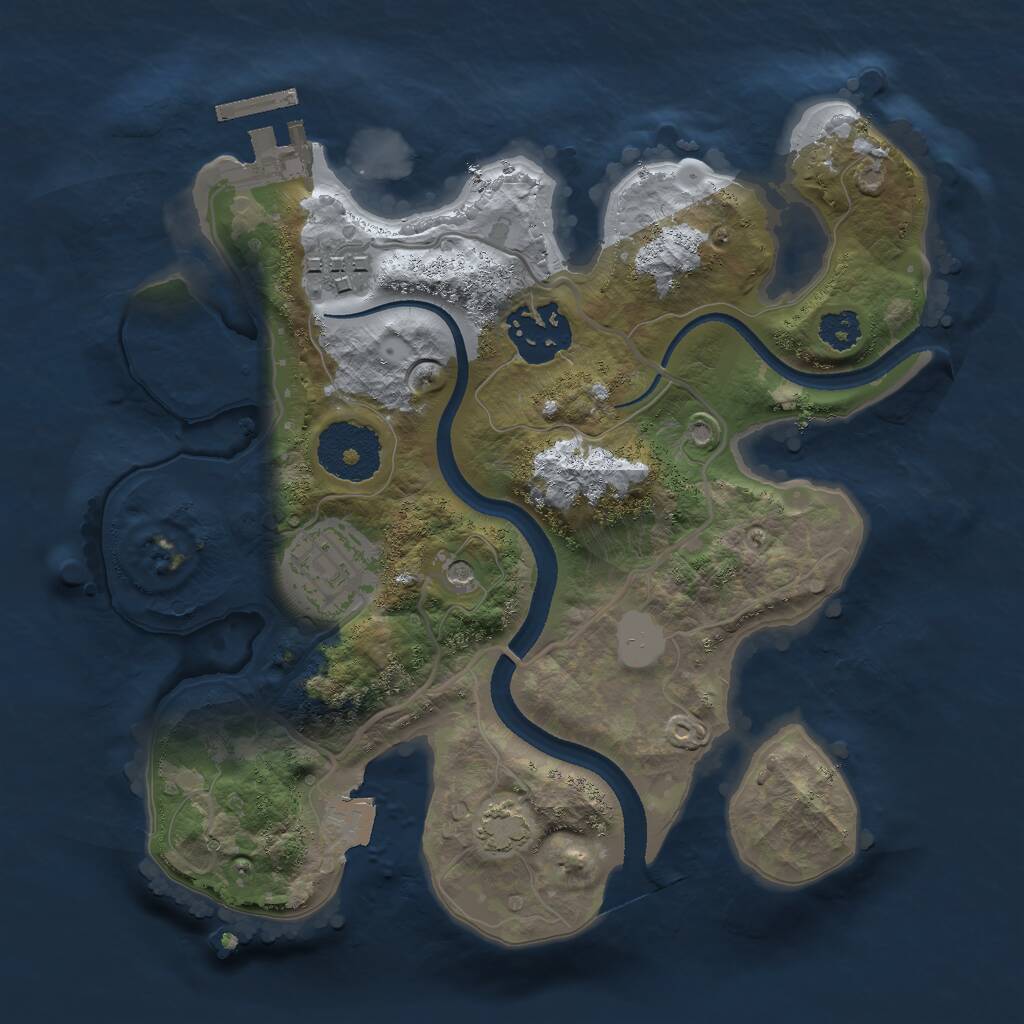 Rust Map: Procedural Map, Size: 2500, Seed: 1969384187, 7 Monuments