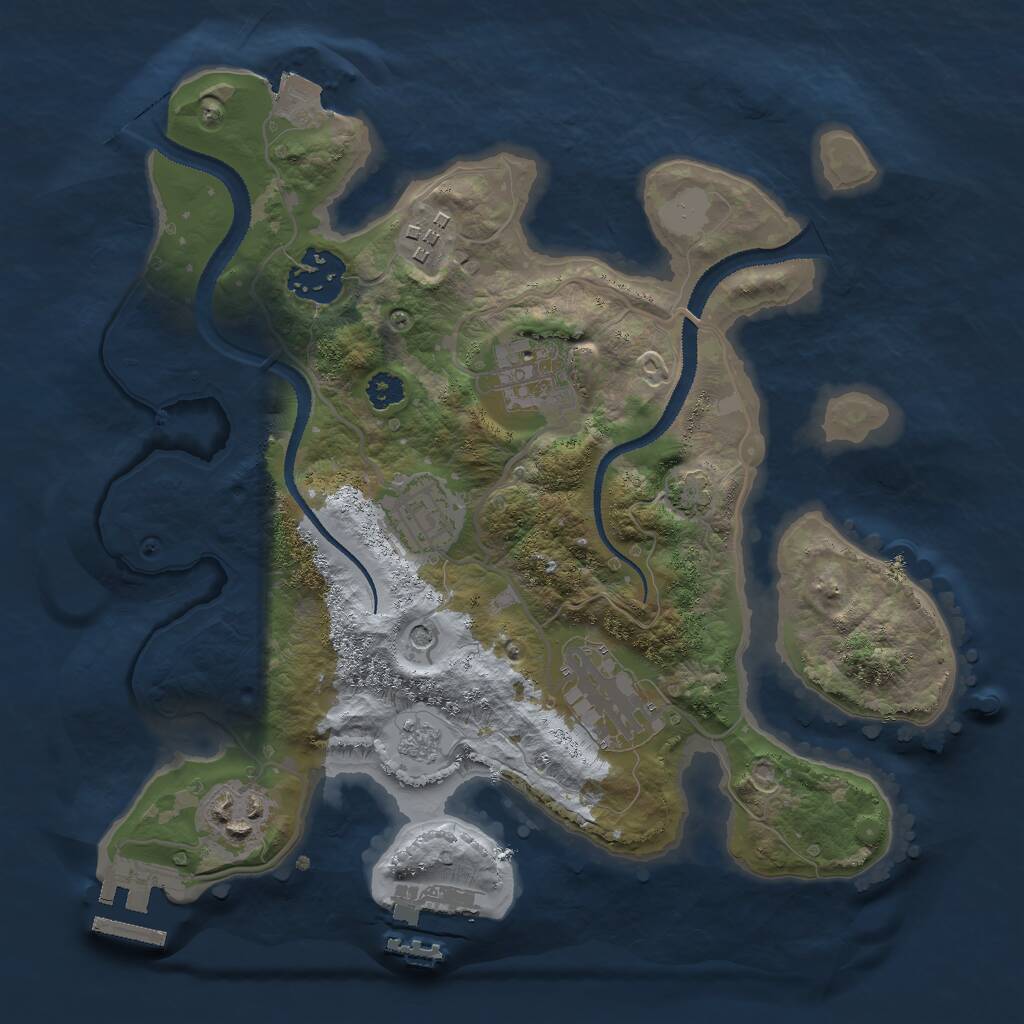 Rust Map: Procedural Map, Size: 2800, Seed: 48901568, 12 Monuments