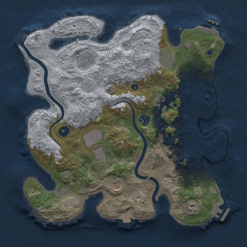 Rust Map: Procedural Map, Size: 3500, Seed: 786710797, 14 Monuments