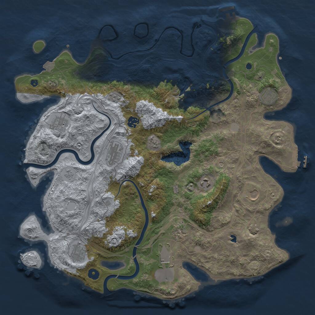 Rust Map: Procedural Map, Size: 4250, Seed: 1484209229, 16 Monuments