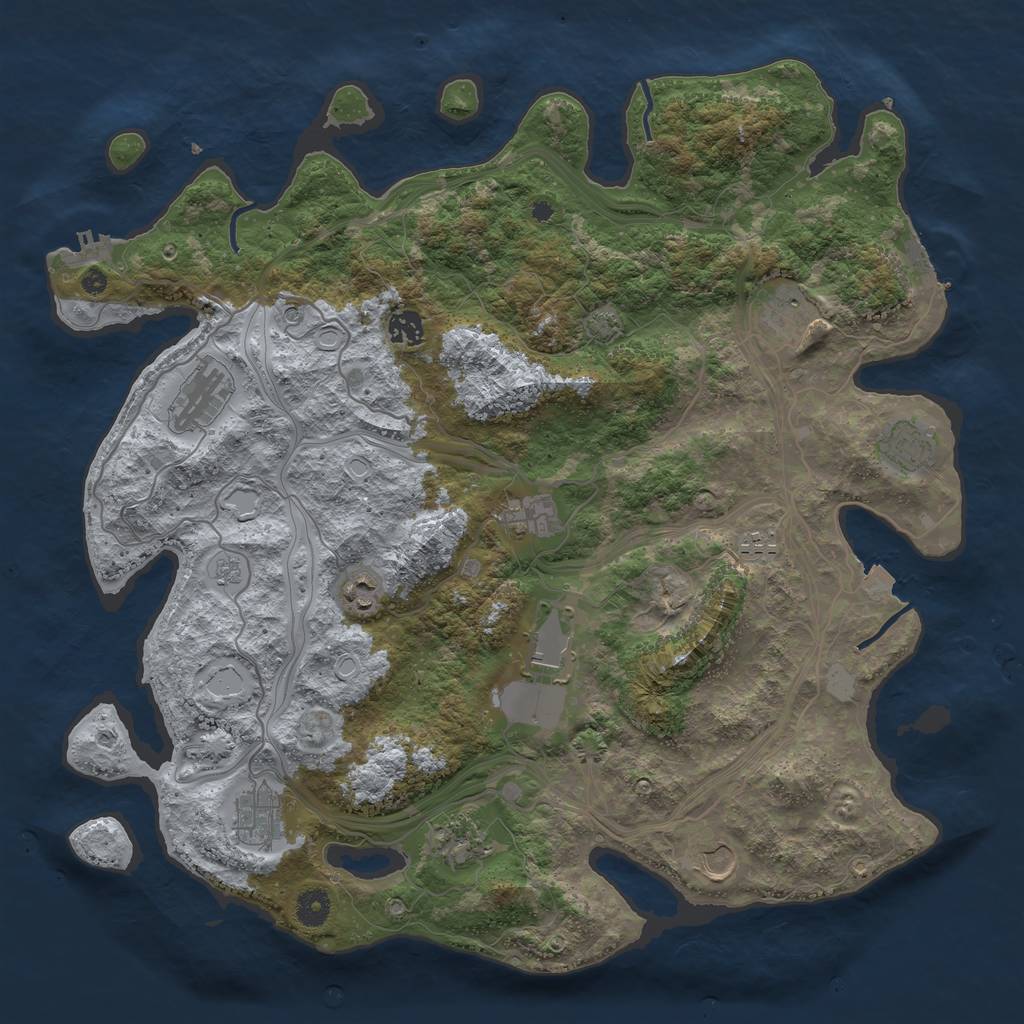 Rust Map: Procedural Map, Size: 4250, Seed: 1484209229, 19 Monuments