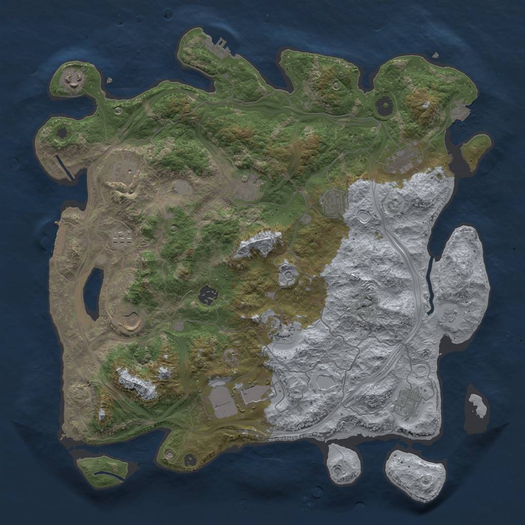 Rust Map: Procedural Map, Size: 4250, Seed: 788809134, 19 Monuments