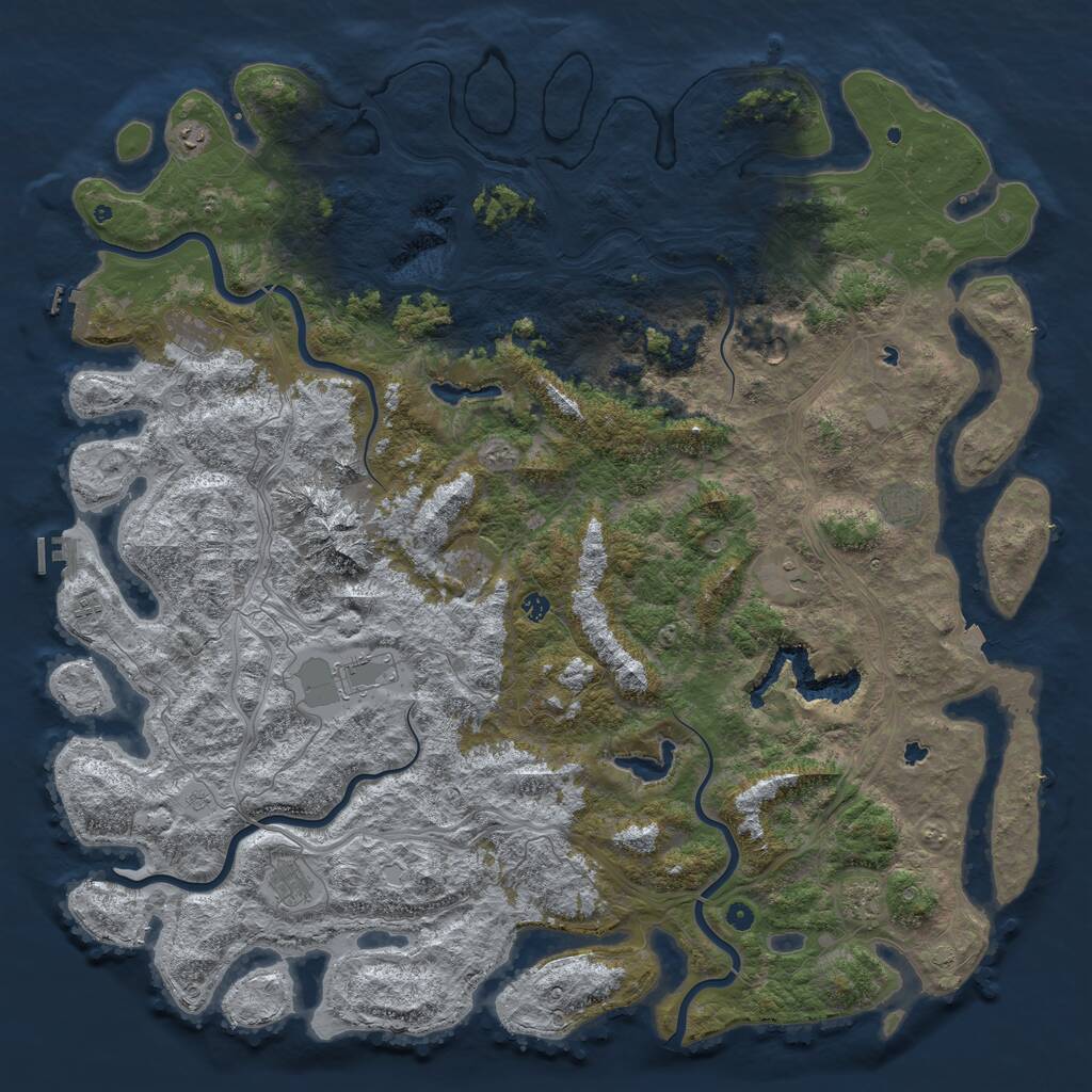 Rust Map: Procedural Map, Size: 5999, Seed: 20021, 17 Monuments