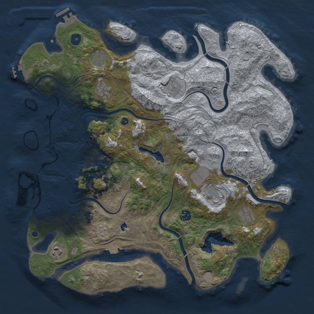 Rust Map: Procedural Map, Size: 4250, Seed: 1300, 14 Monuments