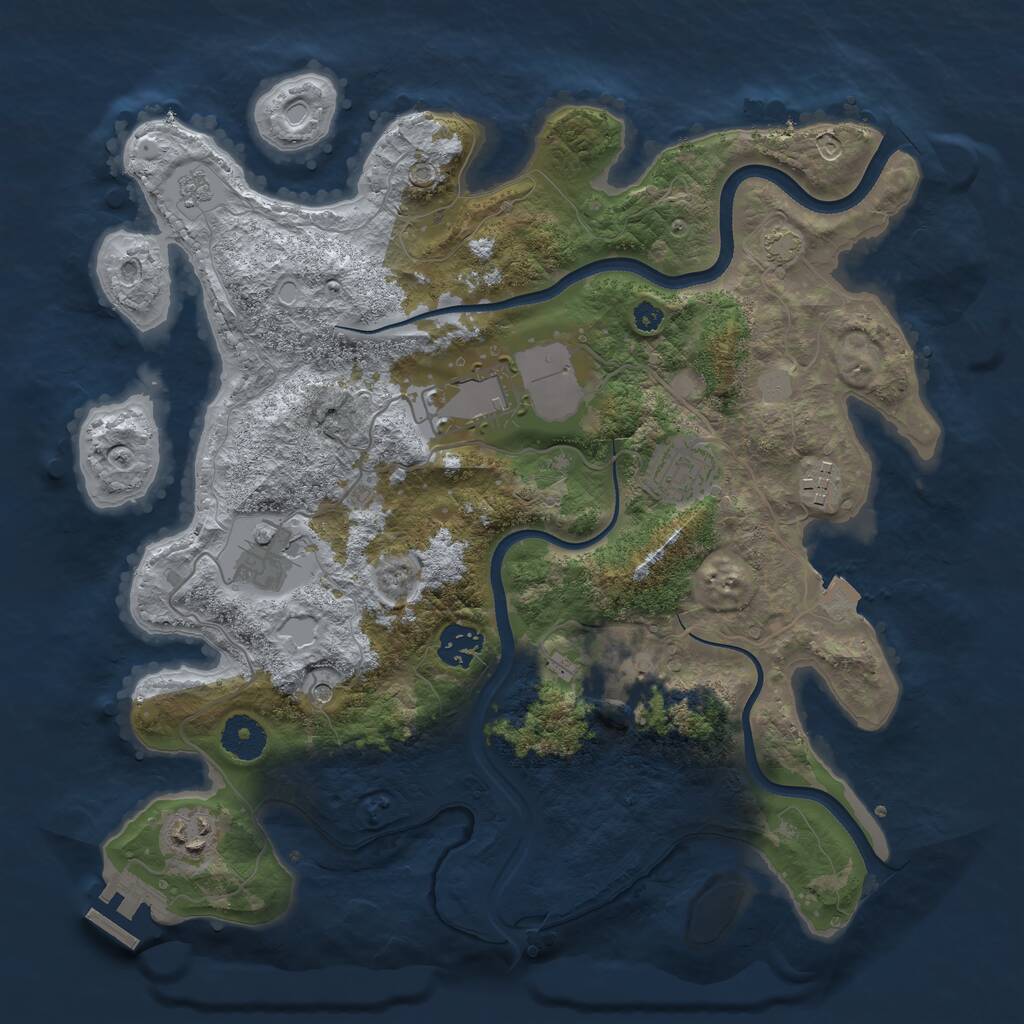 Rust Map: Procedural Map, Size: 3500, Seed: 1306596561, 12 Monuments