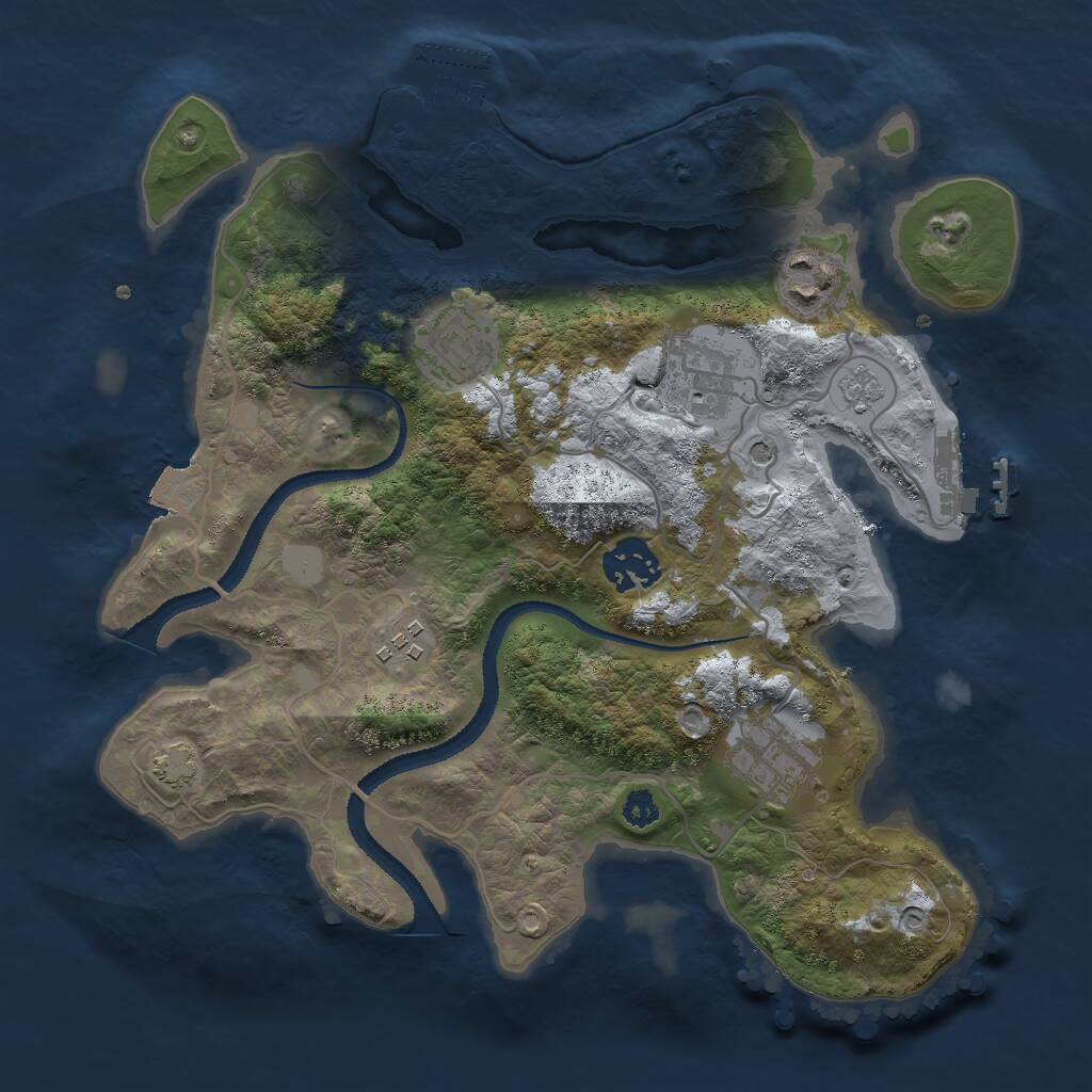 Rust Map: Procedural Map, Size: 3000, Seed: 292885708, 12 Monuments