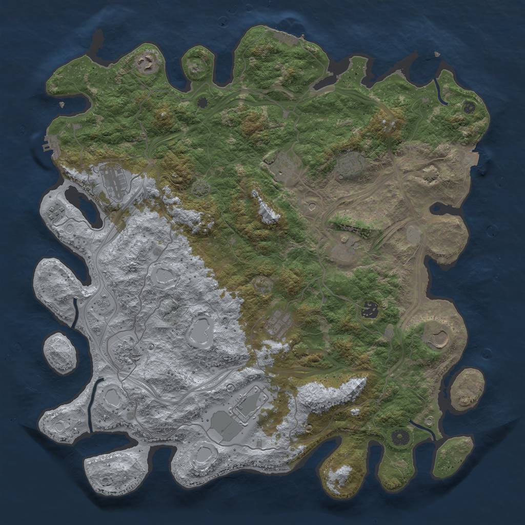 Rust Map: Procedural Map, Size: 4500, Seed: 189562589, 19 Monuments