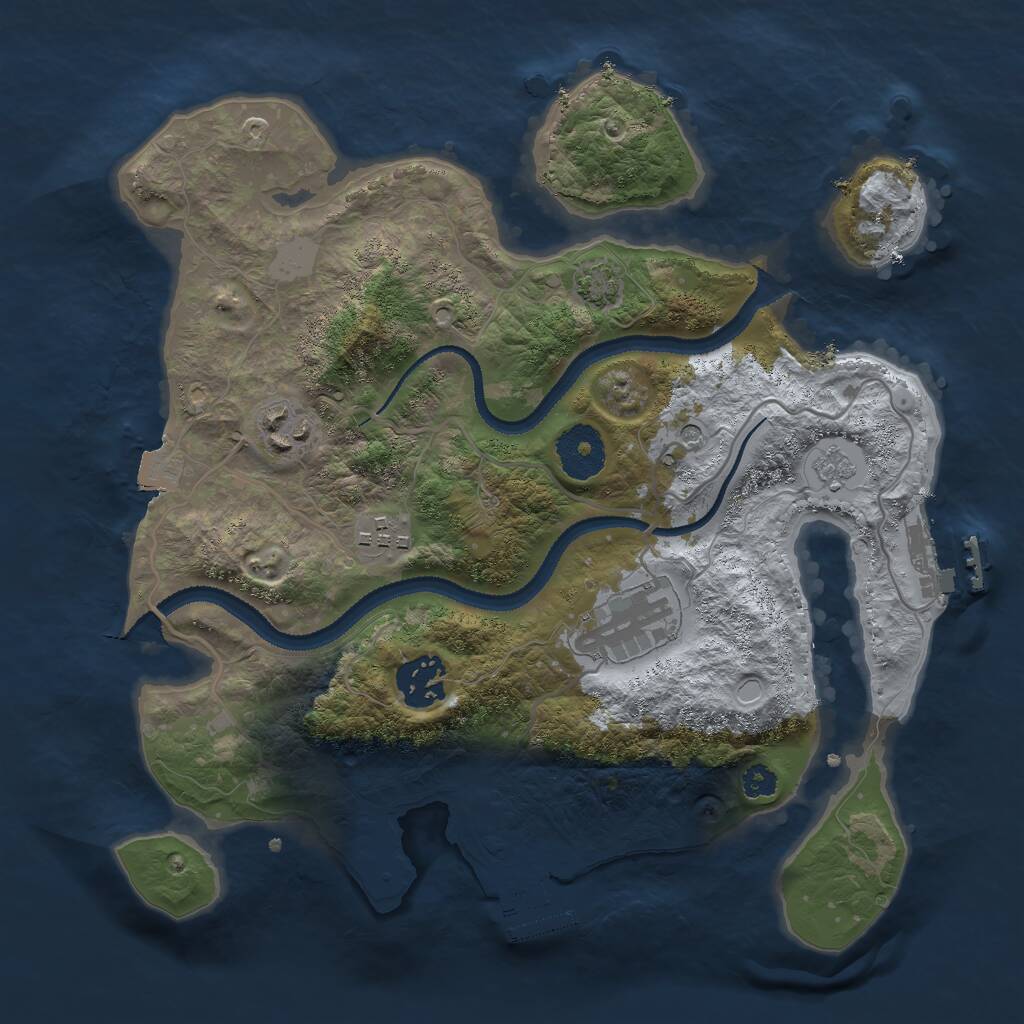 Rust Map: Procedural Map, Size: 3000, Seed: 9198, 10 Monuments