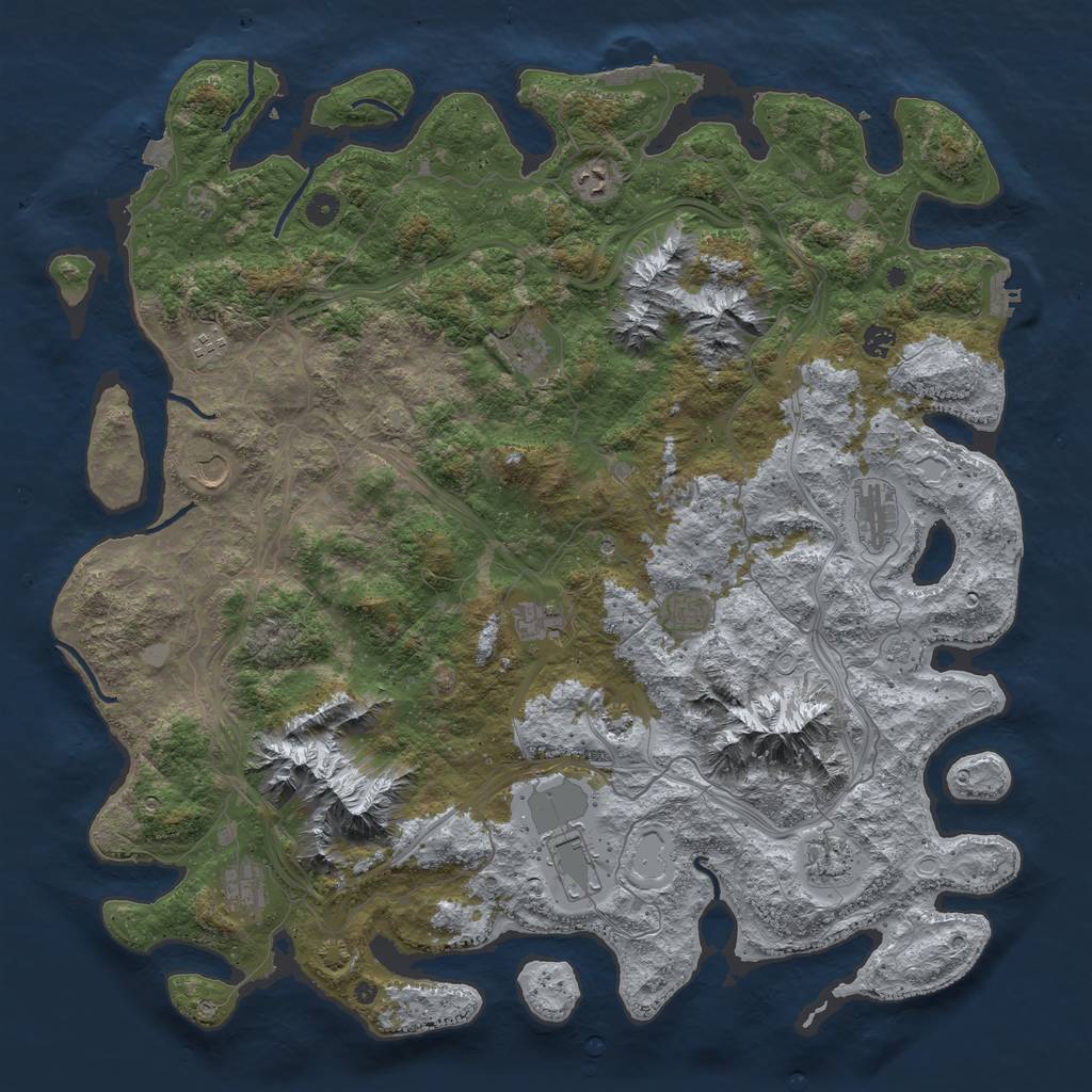 Rust Map: Procedural Map, Size: 5000, Seed: 17653, 19 Monuments