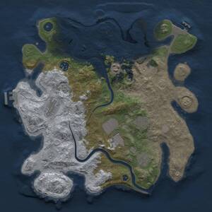 Thumbnail Rust Map: Procedural Map, Size: 3500, Seed: 697160985, 14 Monuments
