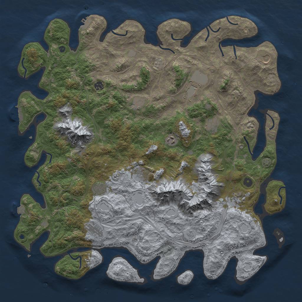Rust Map: Procedural Map, Size: 5000, Seed: 255872867, 19 Monuments