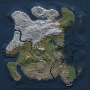 Thumbnail Rust Map: Procedural Map, Size: 3250, Seed: 607288228, 11 Monuments