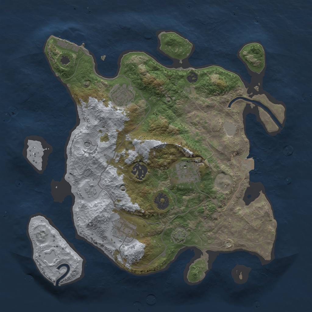 Rust Map: Procedural Map, Size: 3000, Seed: 15383, 11 Monuments