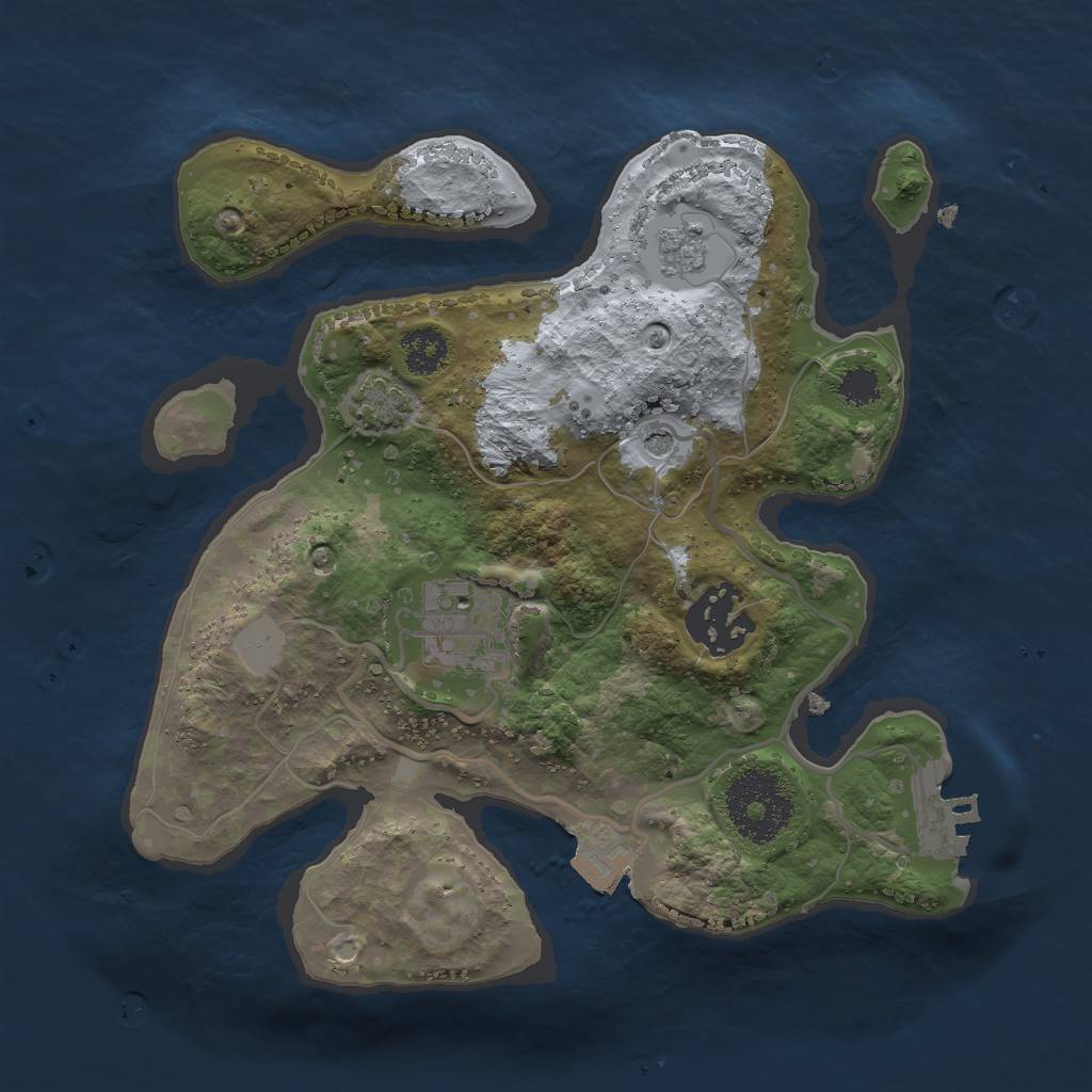 Rust Map: Procedural Map, Size: 2400, Seed: 224600714, 9 Monuments